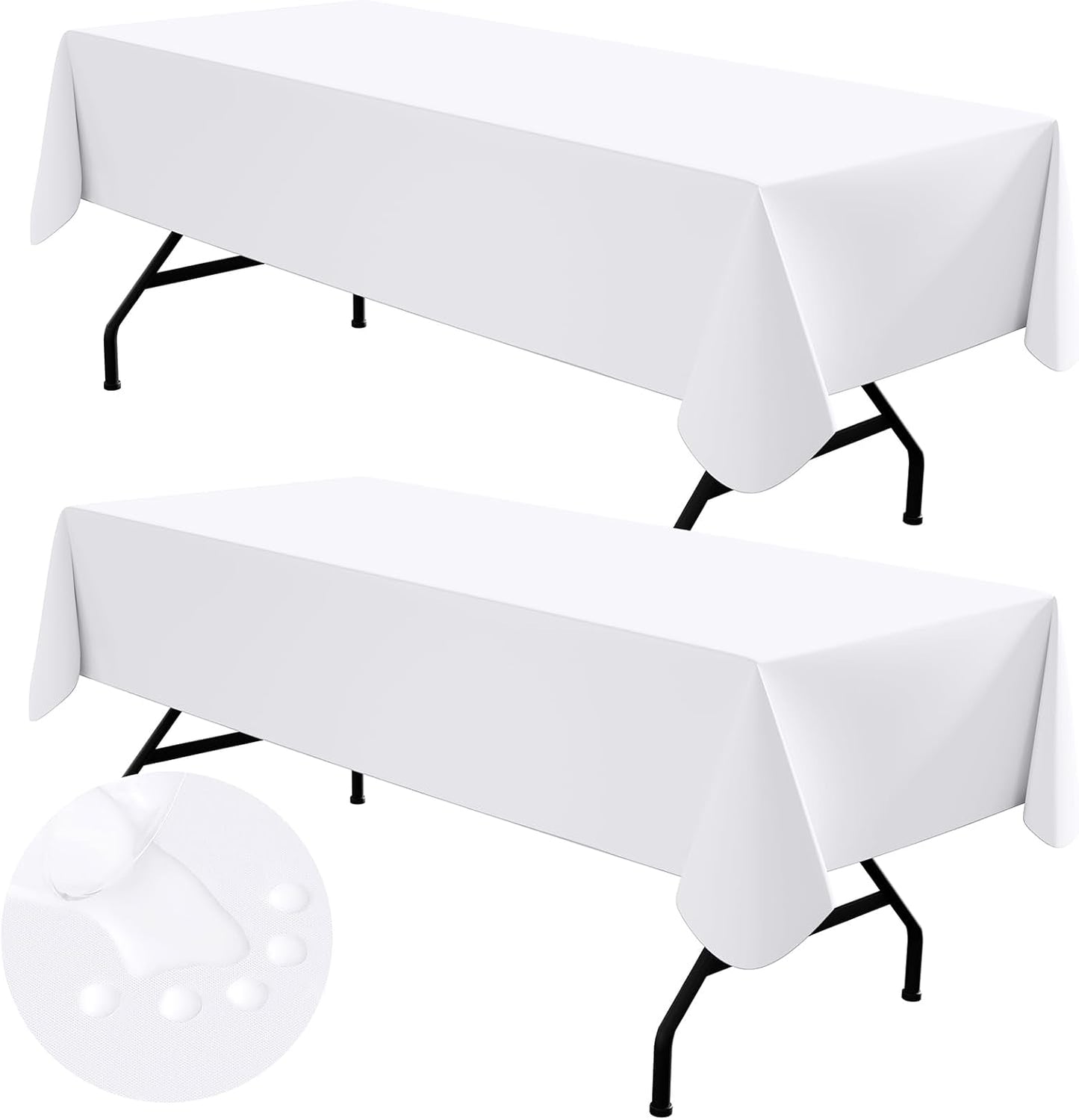Waterproof Vinyl Tablecloth for Dining and Parties, 60in x 120in