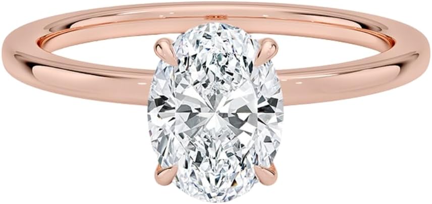 Stunning Oval Moissanite Engagement Ring in Gold or Silver