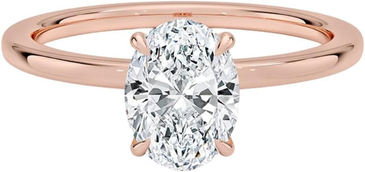 Stunning Oval Moissanite Engagement Ring in Gold or Silver