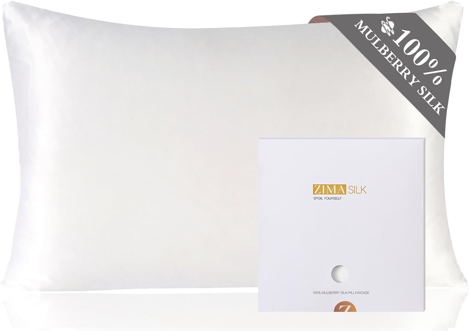 ZIMASILK 100% Pure Mulberry Silk Pillowcase for Hair and Skin