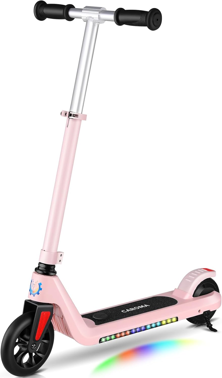 Caroma Electric Scooter for Kids Ages 6-14 with Adjustable Height