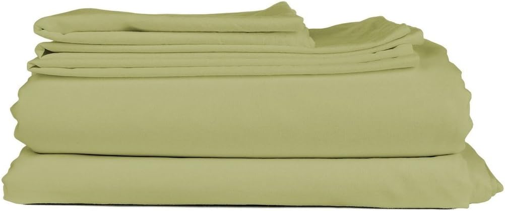 Knit Jersey Cotton Sheet Set Sage Green for Twin XL Beds
