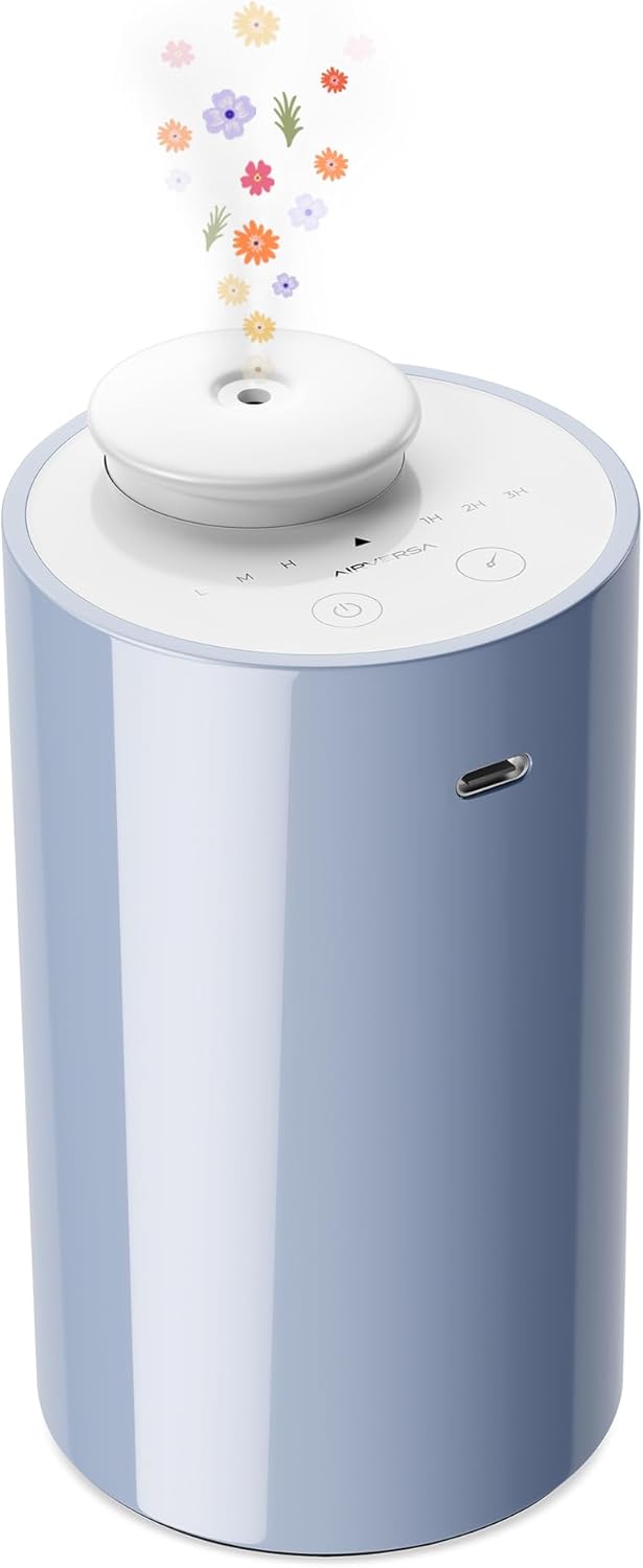 Portable Battery-Powered Nebulizing Diffuser - 3 Timers & Mist Levels - Airversa