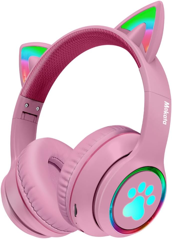 Wireless Cat Ear Headphones with 60H Playtime