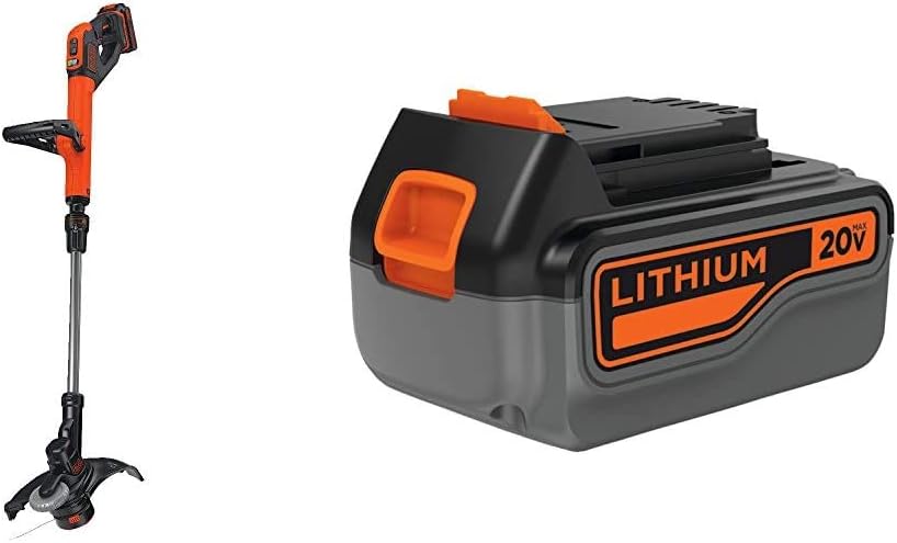BLACK+DECKER 20V MAX String Trimmer with Extra Battery Pack