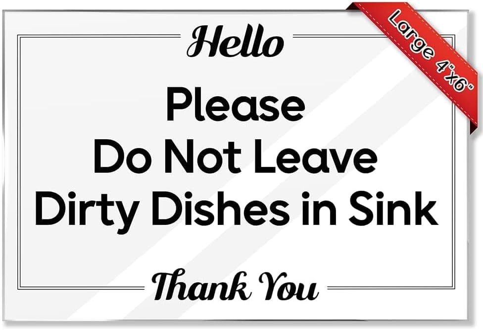 Essential Kitchen Signs for Hosts - 5-Pack Acrylic Signs