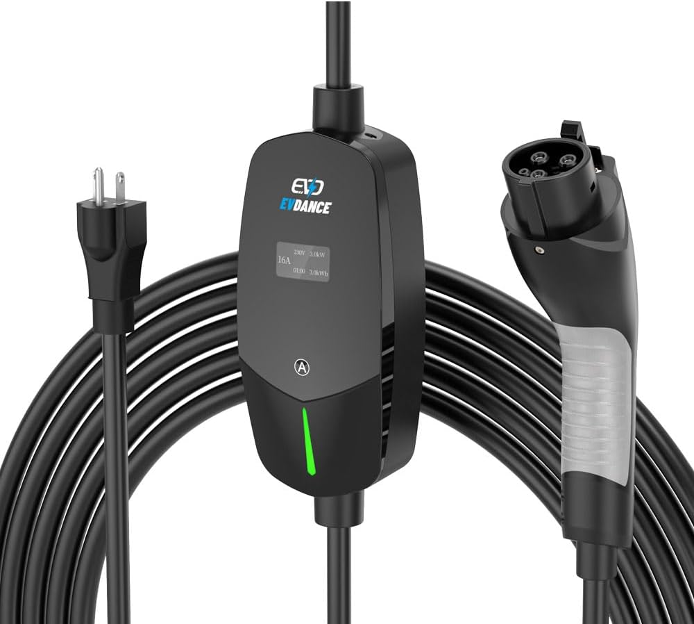 EV Charger Level 1/2 6-16A Adjustable with 25 FT Cable