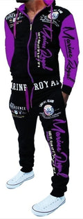 Men's Hooded Full Zip Tracksuit Set - Soft Stretch Performance