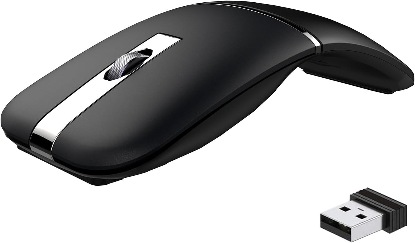 Rotating Foldable Bluetooth Travel Mouse - Dual Model, Rechargeable Slim