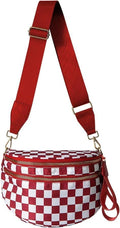 Stylish Black and White Checkered Crossbody Bag for Women