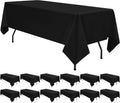 12 Pack Tablecloth 60 x 126 in Black Polyester - Stain & Wrinkle