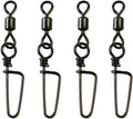 50pcs Fishing Rolling Barrel Swivels with Coast Lock Snap - Corrosion