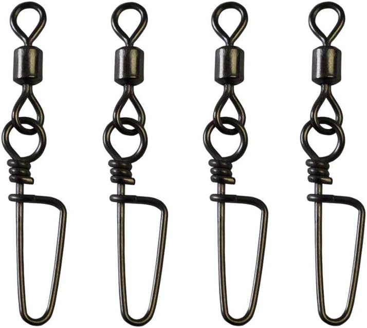 50pcs Black Nickel Fishing Swivel Snaps for Easy Bait Changes