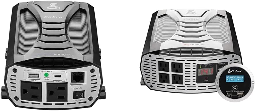 Cobra PURE SINE 400W and PRO 3000W Power Inverter Bundle