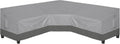 V-Shaped 118in Patio Sectional Sofa Cover - Gray/Dark Gray