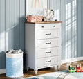 WAMPAT Tall Dressers for Bedroom with 5 Drawers - Space Saving