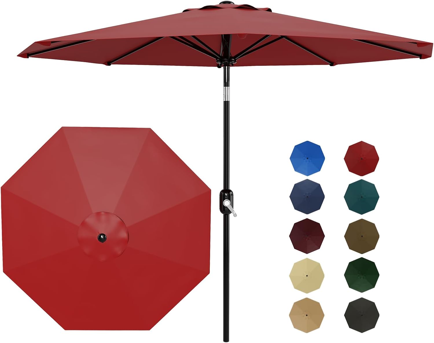 10ft Patio Umbrella with Crank Lift & Tilt for Outdoor Spaces