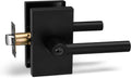 Iron Black Entry Lever Door Handle Lock Set - Reversible Security