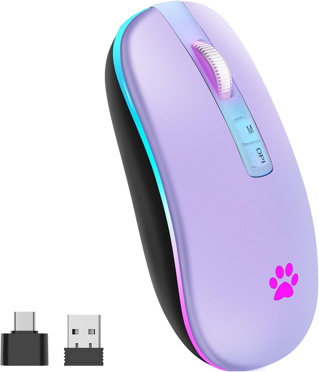 KARFUN Rechargeable Wireless Mouse - Backlit and Portable!