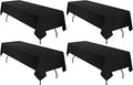 4 Pack 60 x 126 in Tablecloth Black Polyester for 8 ft Tables