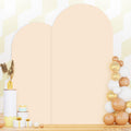 Set of 2 Wedding Arch Cover 6ft 7.2ft Beige - Stretchy Backdrop