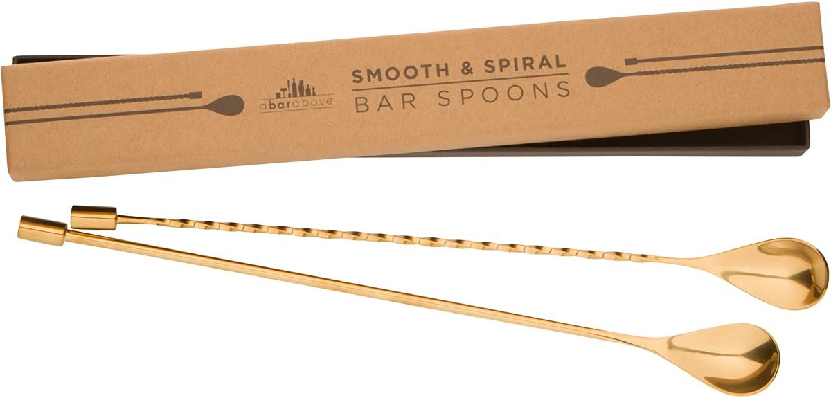 A Bar Above Gold Spiral & Smooth Bar Spoon Set