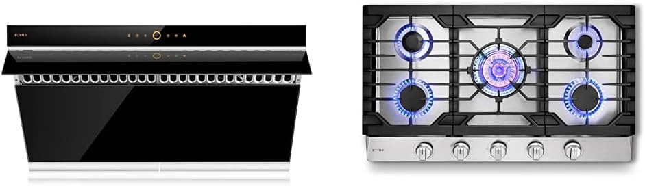FOTILE 36in Under-Cabinet Range Hood and 5-Burner Cooktop Bundle