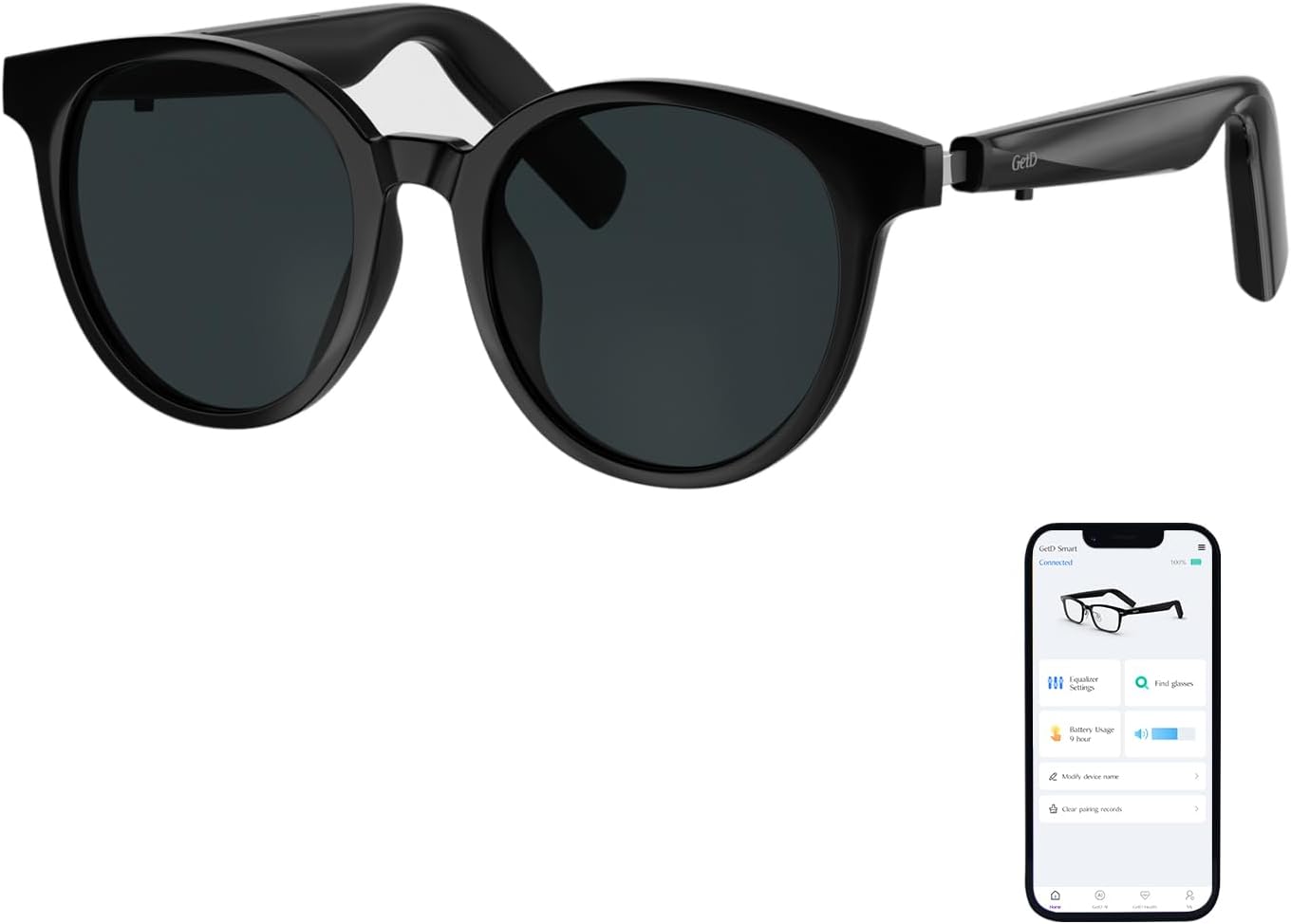 GetD Smart Sunglasses - Bluetooth Music & Translator, Voice Control