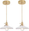 Pendant Light 2 Pack White Pleated Ceramic Lampshade - Vintage