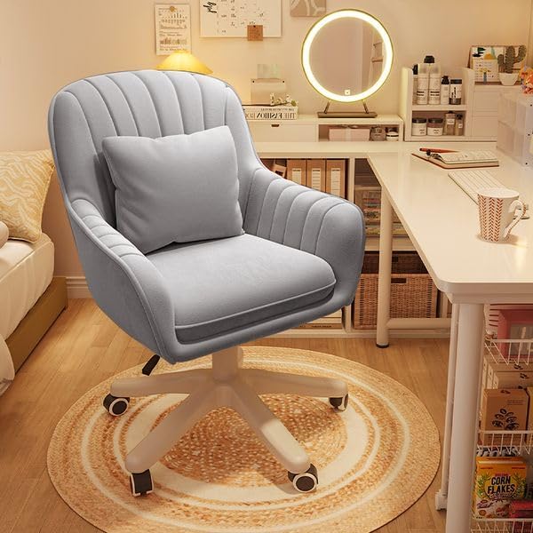 Mid-Back Upholstered Computer Chair for Home Office Comfort