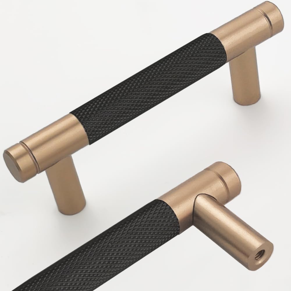 10 Pack 3 Inch Bronze and Black Knurled Cabinet Pulls for Drawers