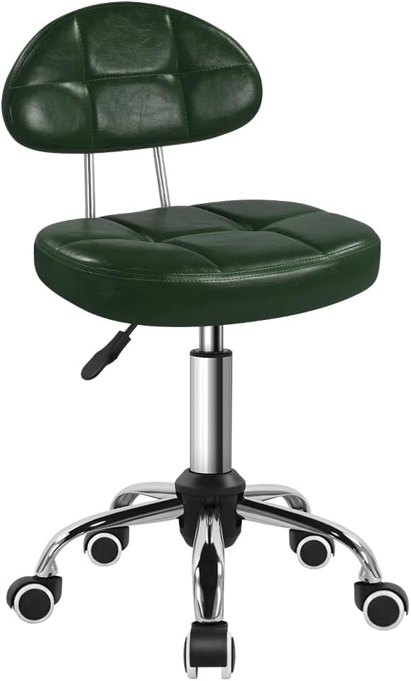 Square Minimalist Swivel Stool with Wheel for Work and SPA