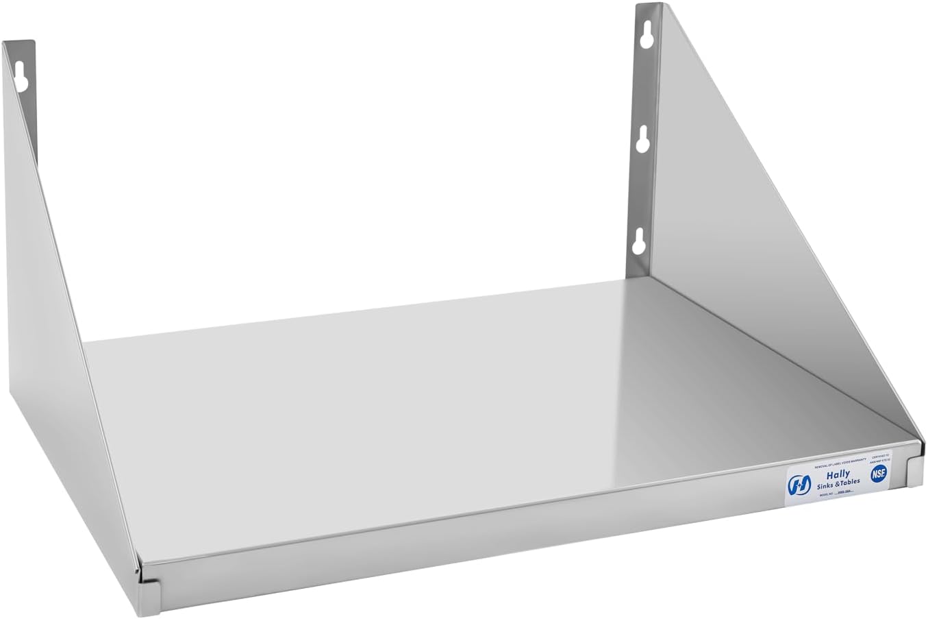 Commercial Grade Floating Microwave Shelf 18x24 - Heavy Duty Stainless Steel