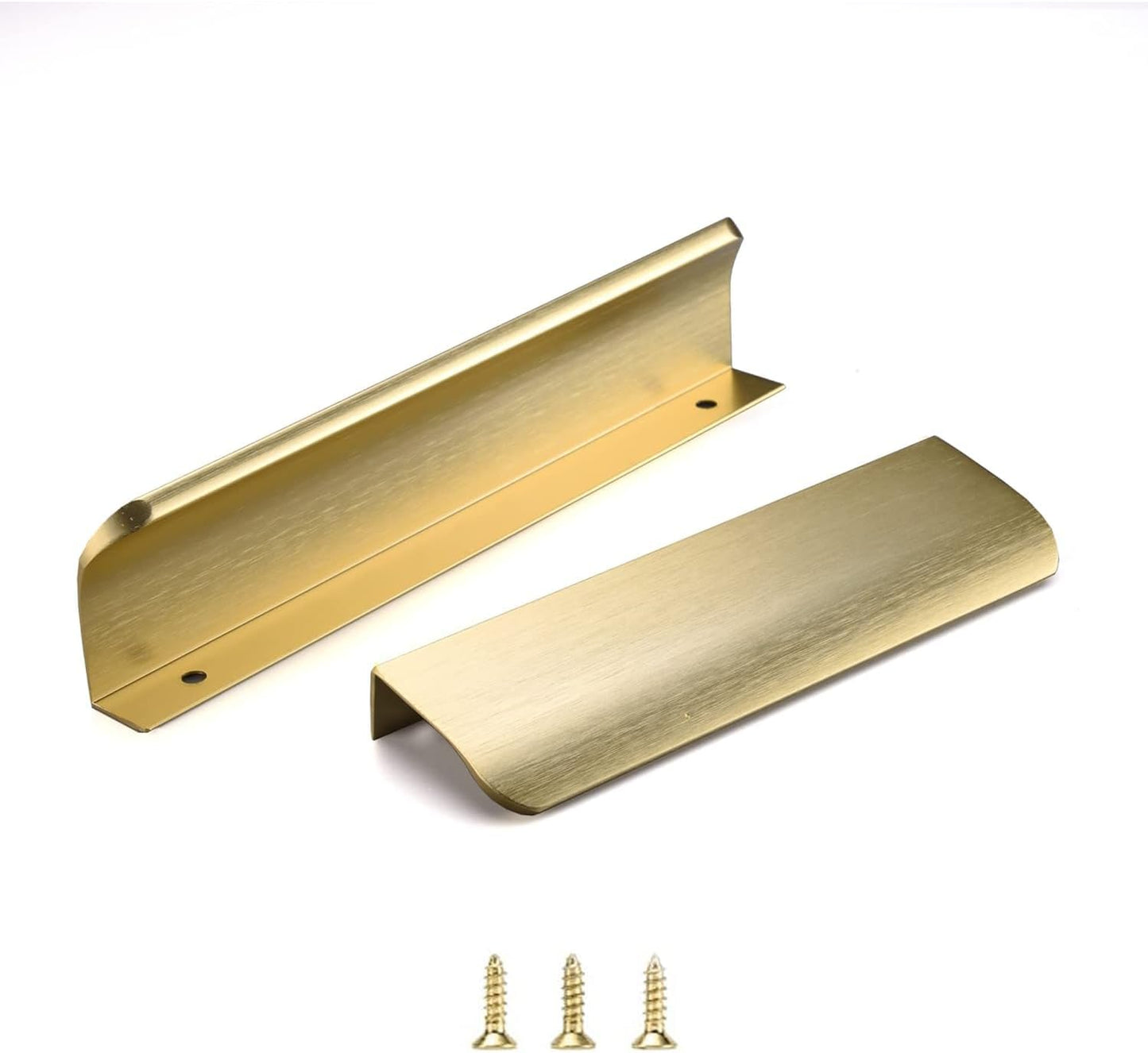 Satanga Edge Finger Pulls for Cabinets - Modern Brushed Brass