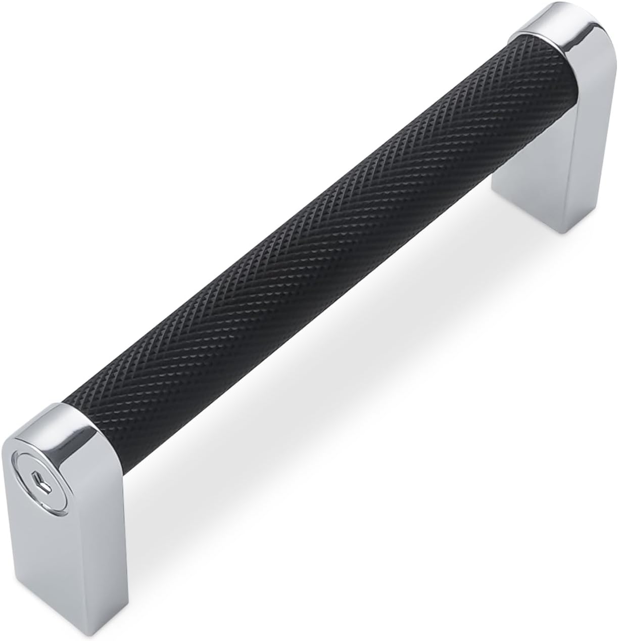10 Pack 3-3/4 Inch Matte Black and Polished Chrome Handles