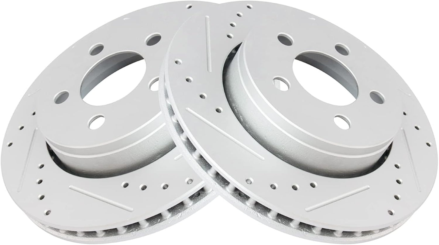 TRQ Front Performance Brake Rotors Set for Dodge Nitro & Jeep Liberty