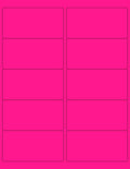 8-1/2 x 11 Neon High Light Fluorescent Labels 4 x 2 in - Hot Pink