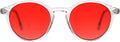 Blue Light Blocking Glasses Vintage Round Frame - Comfortable Red Lens