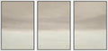 Misty Horizon Framed Wall Art 16x24x3 in Set - Neutral Foggy Mountain