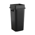 23 Gallon Black Square Commercial Trash Can with Lid - Compact Durable
