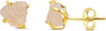 raw tiny stone stud earring 4-6mm sterling silver over yellow gold