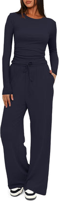 Women's 2 Piece Wide Leg Tracksuit Set - Fall 2025 Lounge Set