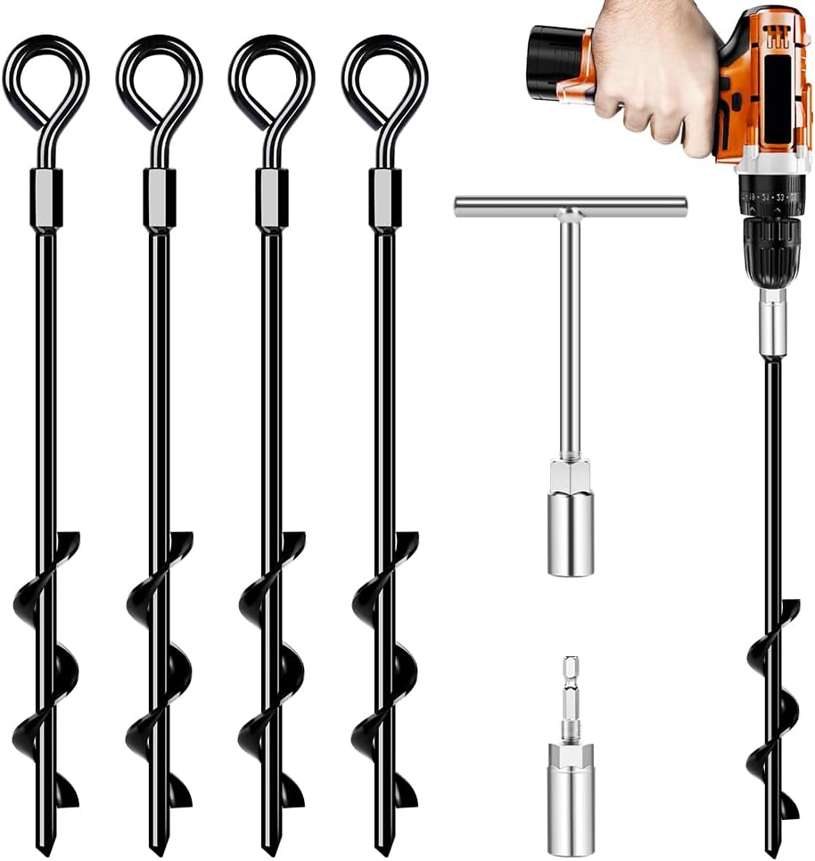 4 Pack Heavy Duty Ground Anchors - Secure Any Structure!