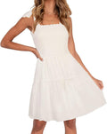 ZESICA Women's Spaghetti Strap Ruffle A Line Mini Dress - Summer Swing
