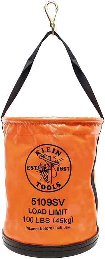 Klein Tools 5109SV Tool Bucket: Durable Vinyl Lineman Holder