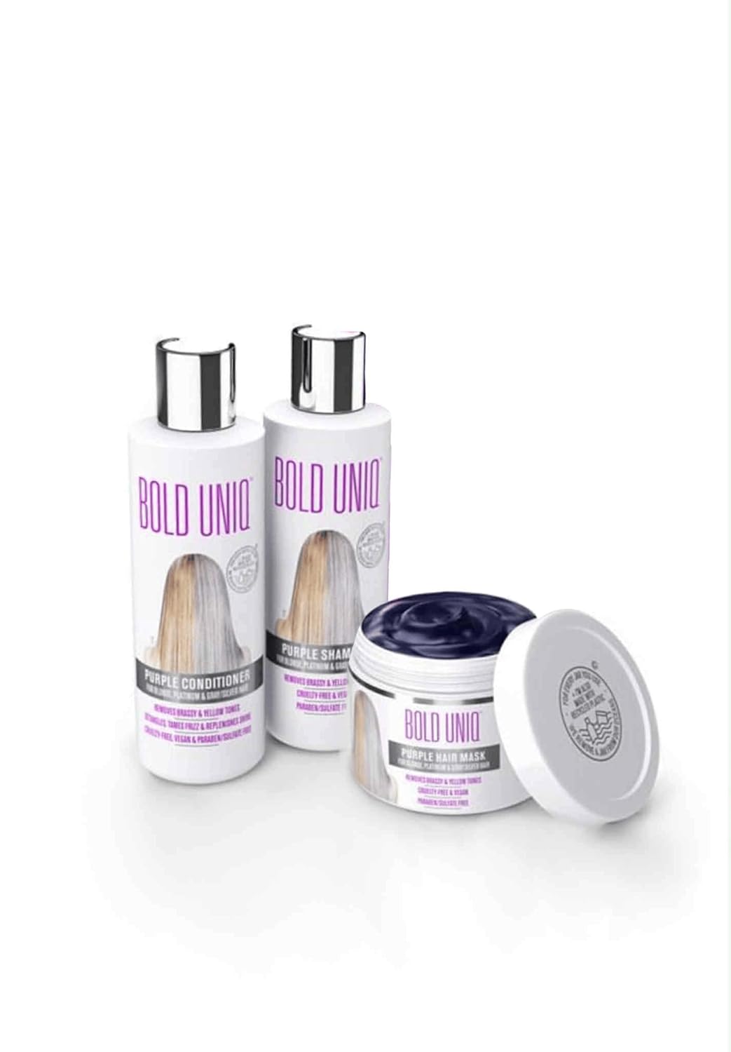 Purple Shampoo, Conditioner & Mask Trio Gift Set for Blondes