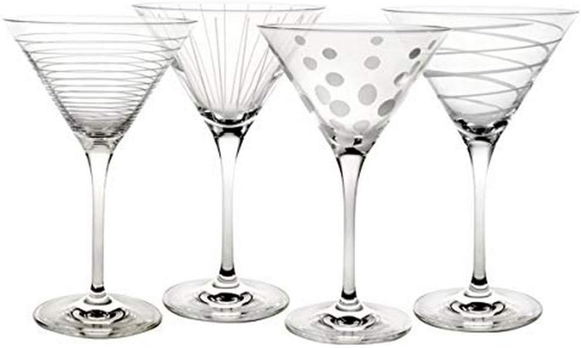 Set of 4 Mikasa Cheers 10oz Martini Glasses
