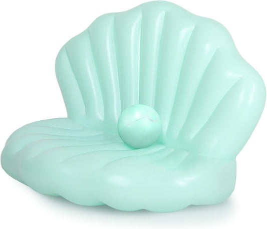 55 Inch Inflatable Seashell Pool Float for Summer Fun Parties