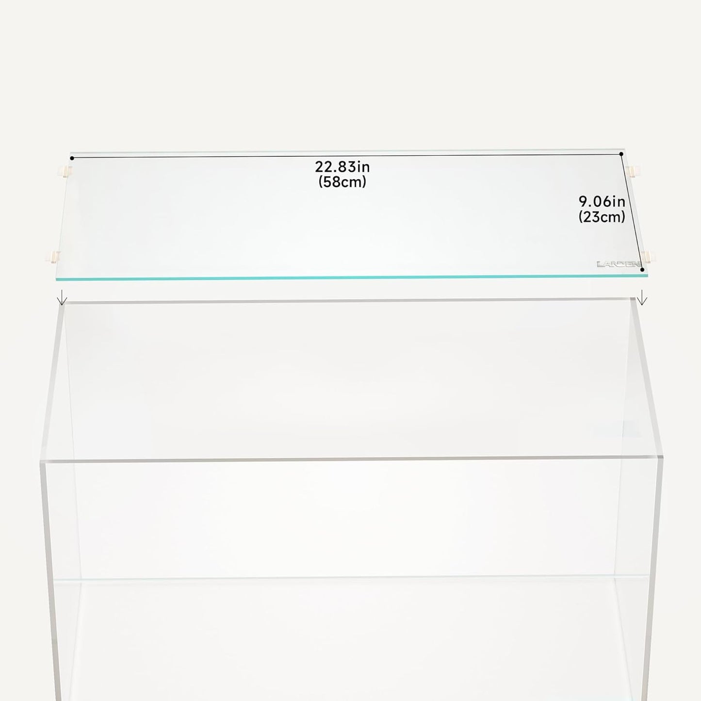 Landen 4mm Thick Clear Glass Aquarium Lid for 583-585mm Tanks