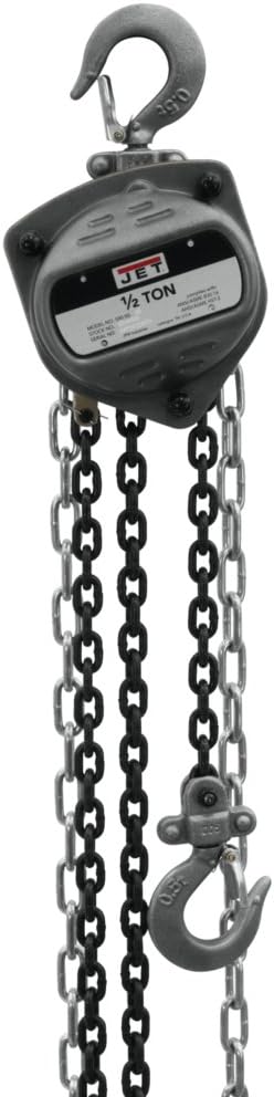 JET 1/2-Ton Hand Chain Hoist with 10ft Lift for Heavy Loads